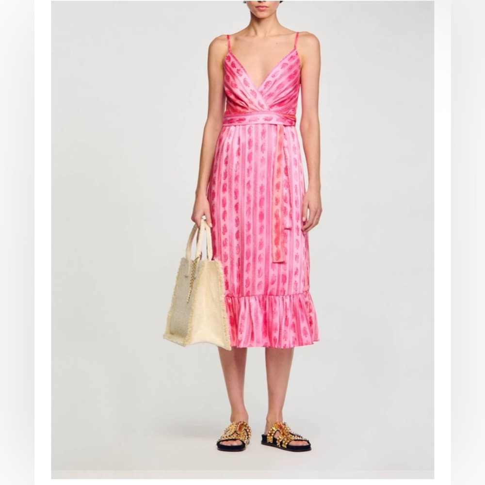 Sandro Midi dress with tie belt